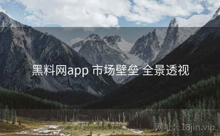 黑料网app 市场壁垒 全景透视  第1张
