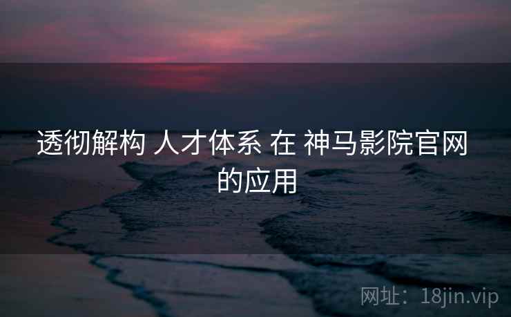 透彻解构 人才体系 在 神马影院官网 的应用  第1张