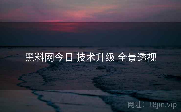 黑料网今日 技术升级 全景透视  第1张