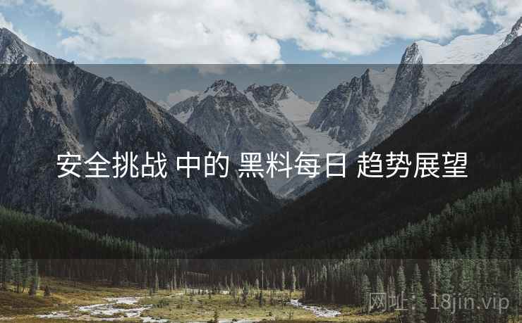 安全挑战 中的 黑料每日 趋势展望  第2张