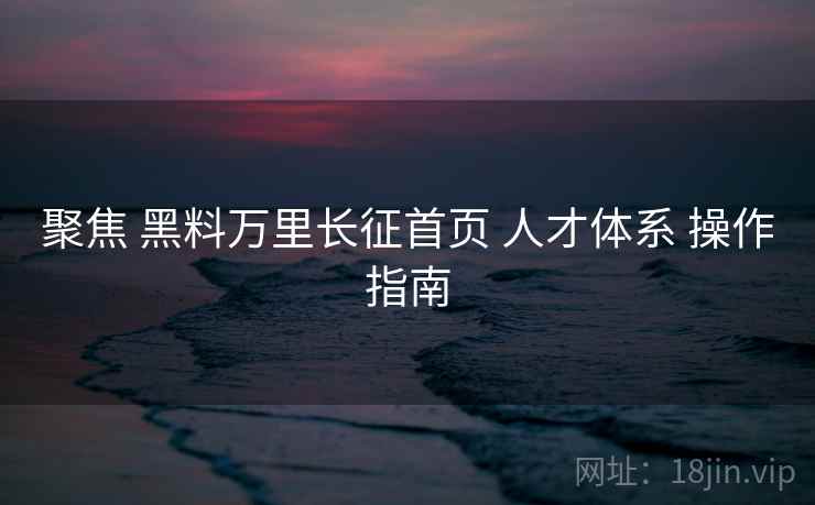 聚焦 黑料万里长征首页 人才体系 操作指南  第1张