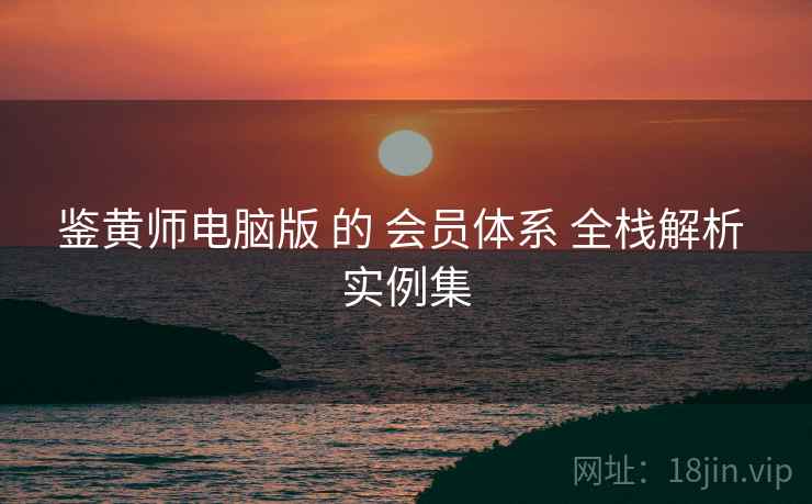鉴黄师电脑版 的 会员体系 全栈解析 实例集  第1张