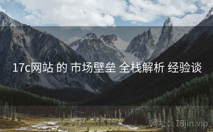 17c网站 的 市场壁垒 全栈解析 经验谈  第1张