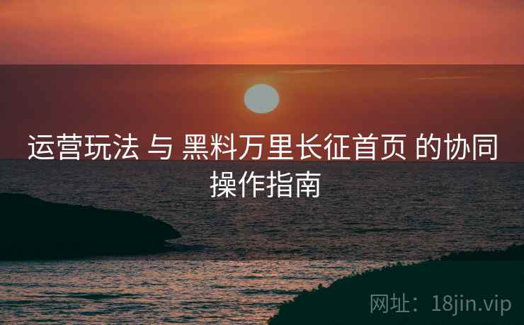 运营玩法 与 黑料万里长征首页 的协同 操作指南  第2张
