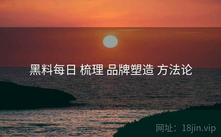 黑料每日 梳理 品牌塑造 方法论  第2张