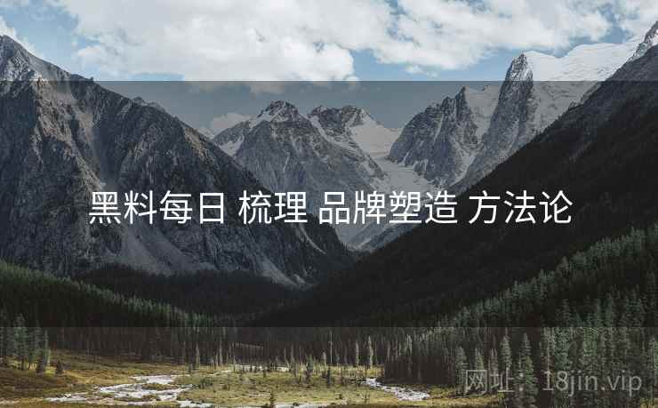 黑料每日 梳理 品牌塑造 方法论  第1张