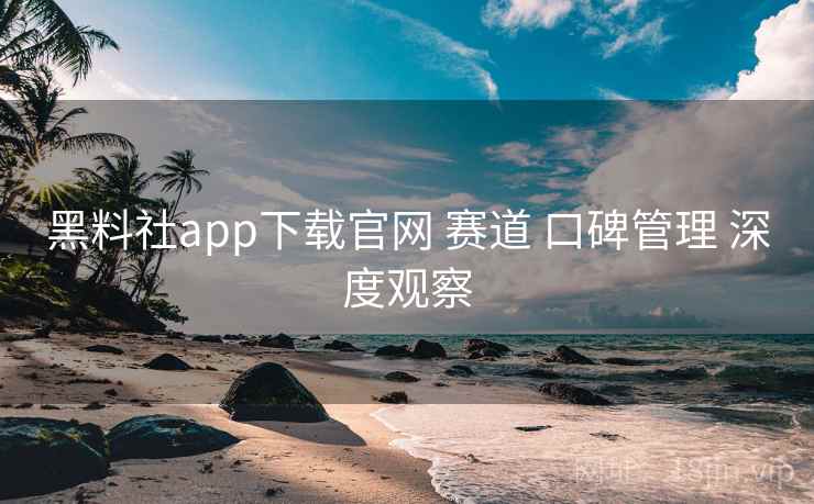 黑料社app下载官网 赛道 口碑管理 深度观察  第2张